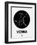 Vienna Black Subway Map-NaxArt-Framed Art Print