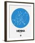 Vienna Blue Subway Map-NaxArt-Framed Art Print