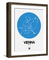 Vienna Blue Subway Map-NaxArt-Framed Art Print