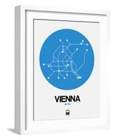 Vienna Blue Subway Map-NaxArt-Framed Art Print