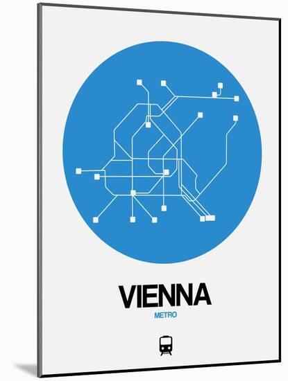 Vienna Blue Subway Map-NaxArt-Mounted Art Print