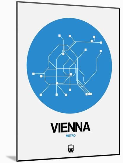 Vienna Blue Subway Map-NaxArt-Mounted Art Print