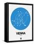 Vienna Blue Subway Map-NaxArt-Framed Stretched Canvas