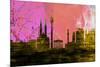 Vienna City Skyline-NaxArt-Mounted Premium Giclee Print