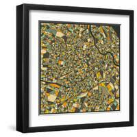 Vienna Map-Jazzberry Blue-Framed Art Print