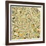 Vienna Map-Jazzberry Blue-Framed Art Print