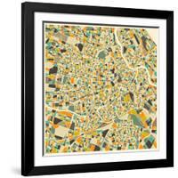 Vienna Map-Jazzberry Blue-Framed Art Print