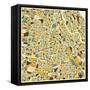 Vienna Map-Jazzberry Blue-Framed Stretched Canvas