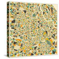 Vienna Map-Jazzberry Blue-Stretched Canvas