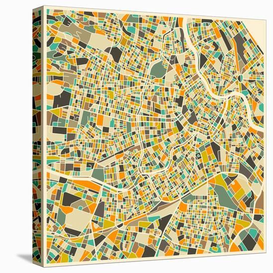 Vienna Map-Jazzberry Blue-Stretched Canvas