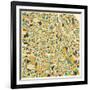 Vienna Map-Jazzberry Blue-Framed Art Print