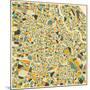 Vienna Map-Jazzberry Blue-Mounted Art Print