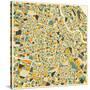 Vienna Map-Jazzberry Blue-Stretched Canvas