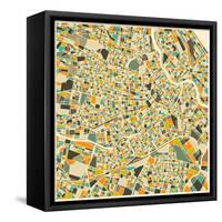 Vienna Map-Jazzberry Blue-Framed Stretched Canvas