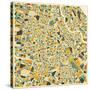 Vienna Map-Jazzberry Blue-Stretched Canvas