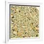 Vienna Map-Jazzberry Blue-Framed Premium Giclee Print