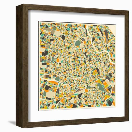 Vienna Map-Jazzberry Blue-Framed Art Print