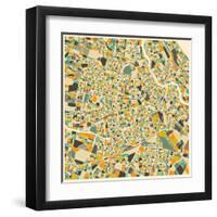 Vienna Map-Jazzberry Blue-Framed Art Print