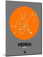 Vienna Orange Subway Map-NaxArt-Mounted Art Print