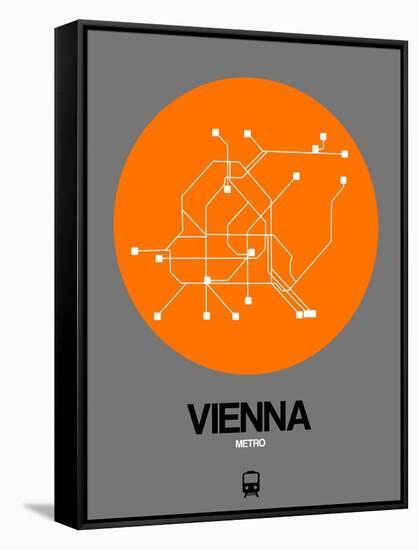 Vienna Orange Subway Map-NaxArt-Framed Stretched Canvas