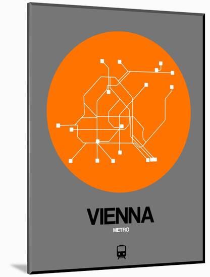 Vienna Orange Subway Map-NaxArt-Mounted Art Print