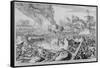 Vienna Print Cycle, Defence of the Fortifications of Vienna by Civilians, 1683 (Engraving)-Romeyn De Hooghe-Framed Stretched Canvas