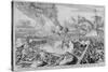 Vienna Print Cycle, Defence of the Fortifications of Vienna by Civilians, 1683 (Engraving)-Romeyn De Hooghe-Stretched Canvas