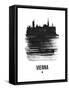 Vienna Skyline Brush Stroke - Black-NaxArt-Framed Stretched Canvas