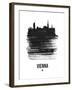 Vienna Skyline Brush Stroke - Black-NaxArt-Framed Art Print