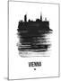 Vienna Skyline Brush Stroke - Black-NaxArt-Mounted Art Print