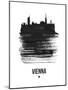 Vienna Skyline Brush Stroke - Black-NaxArt-Mounted Art Print