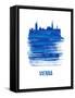 Vienna Skyline Brush Stroke - Blue-NaxArt-Framed Stretched Canvas