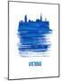 Vienna Skyline Brush Stroke - Blue-NaxArt-Mounted Art Print