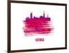 Vienna Skyline Brush Stroke - Red-NaxArt-Framed Art Print