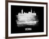 Vienna Skyline Brush Stroke - White-NaxArt-Framed Art Print
