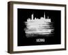 Vienna Skyline Brush Stroke - White-NaxArt-Framed Art Print