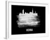 Vienna Skyline Brush Stroke - White-NaxArt-Framed Art Print