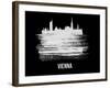 Vienna Skyline Brush Stroke - White-NaxArt-Framed Art Print