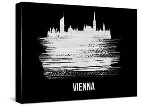 Vienna Skyline Brush Stroke - White-NaxArt-Stretched Canvas