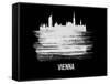 Vienna Skyline Brush Stroke - White-NaxArt-Framed Stretched Canvas