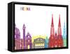 Vienna Skyline Pop-paulrommer-Framed Stretched Canvas