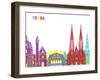 Vienna Skyline Pop-paulrommer-Framed Art Print