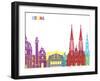 Vienna Skyline Pop-paulrommer-Framed Art Print