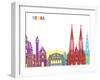 Vienna Skyline Pop-paulrommer-Framed Art Print