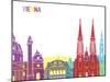 Vienna Skyline Pop-paulrommer-Mounted Art Print