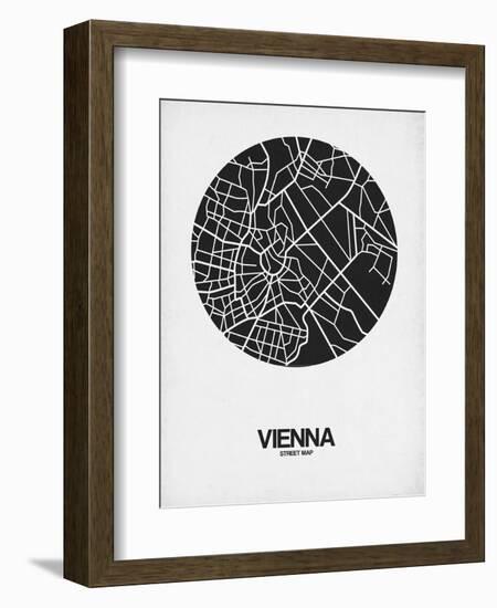 Vienna Street Map Black on White-NaxArt-Framed Art Print