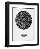 Vienna Street Map Black on White-NaxArt-Framed Art Print