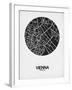 Vienna Street Map Black on White-NaxArt-Framed Art Print