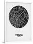 Vienna Street Map Black on White-NaxArt-Framed Art Print