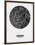 Vienna Street Map Black on White-NaxArt-Framed Art Print